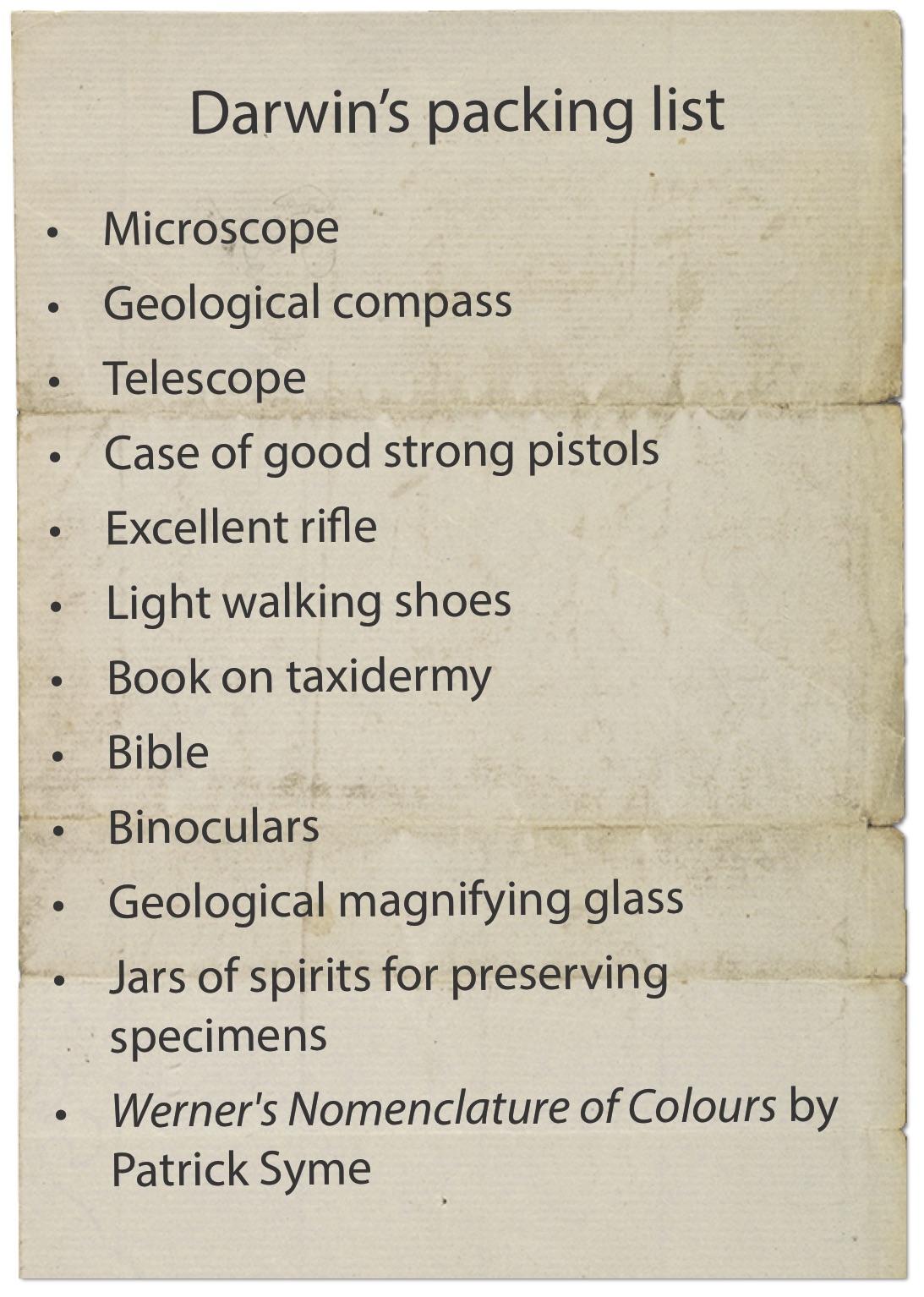Packing list